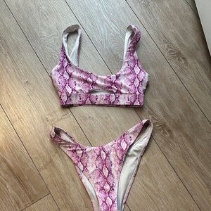 Pink Snakeskin Bikini Set